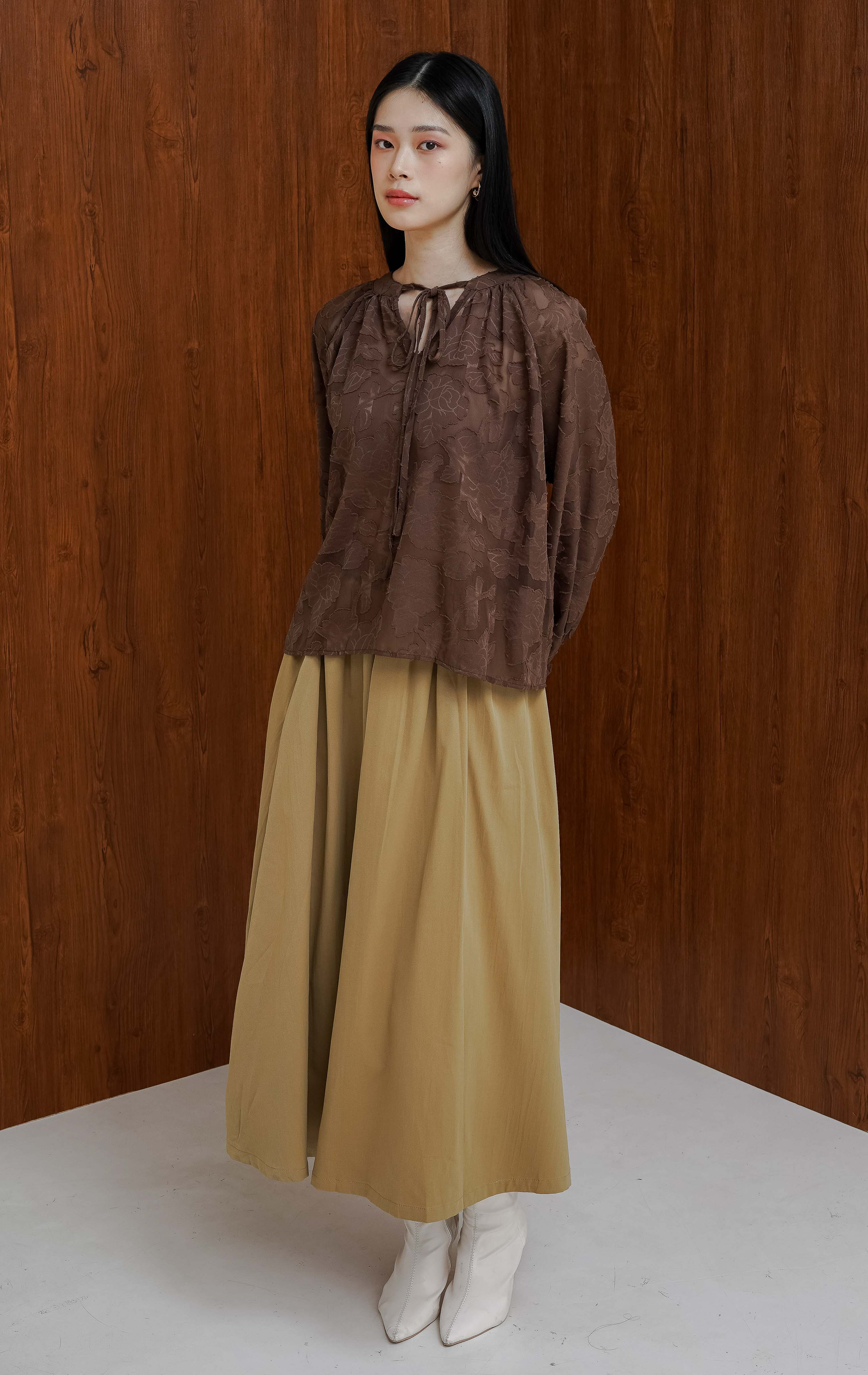 Pevita Top Brown