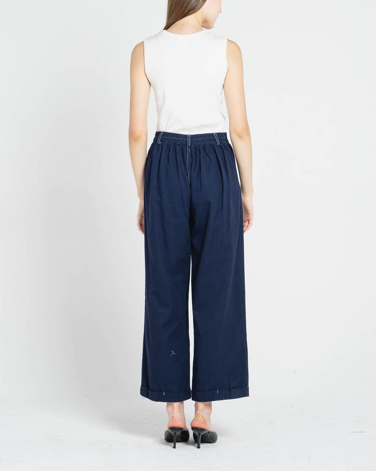 Leon High-Waist Navy Pants – Celana panjang Casual Wanita -288924