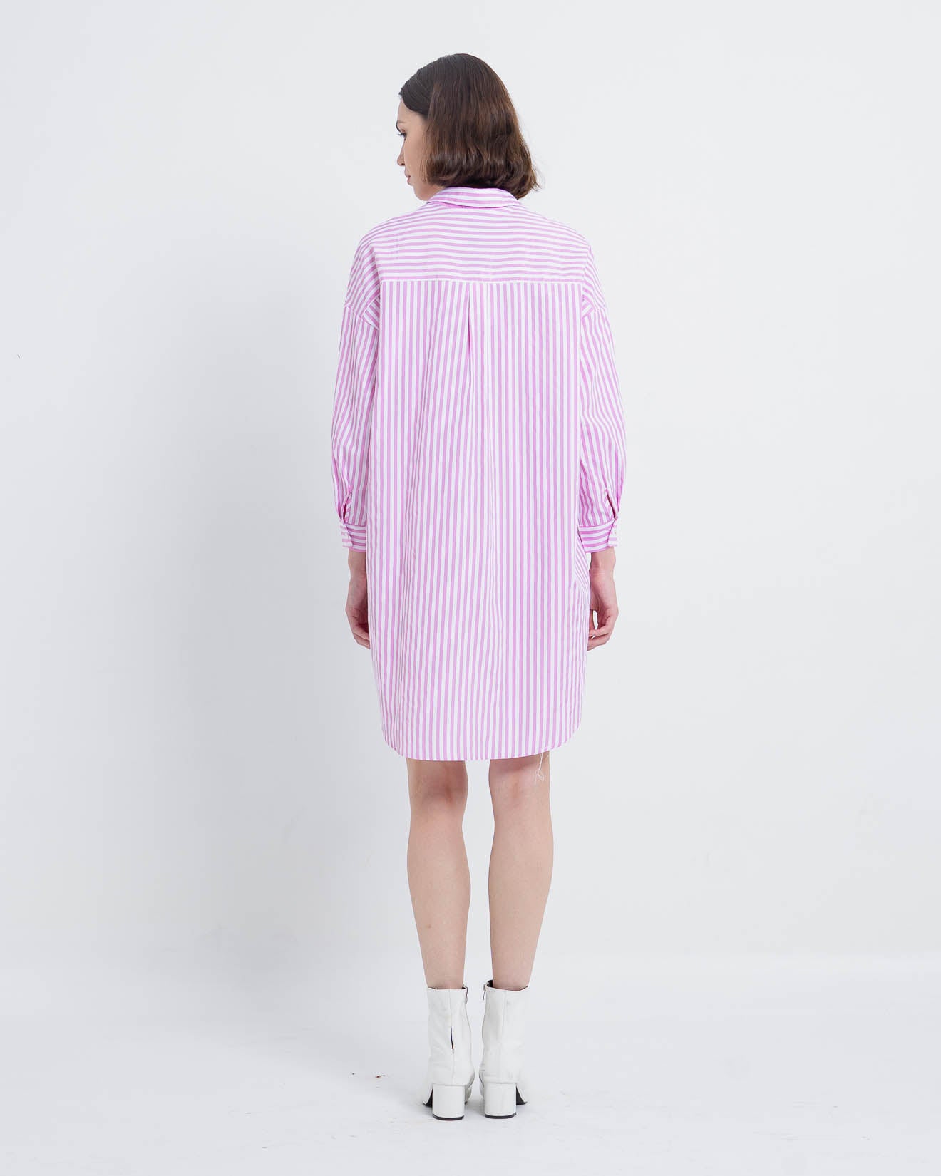 Kylie Stripped Shirt Pink Dress – Gaun Casual - 788947