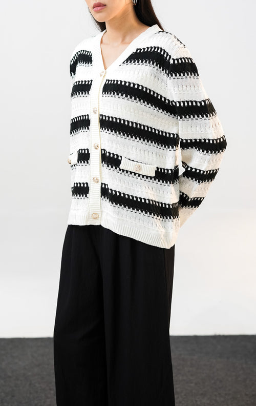 Collins Cardigan White