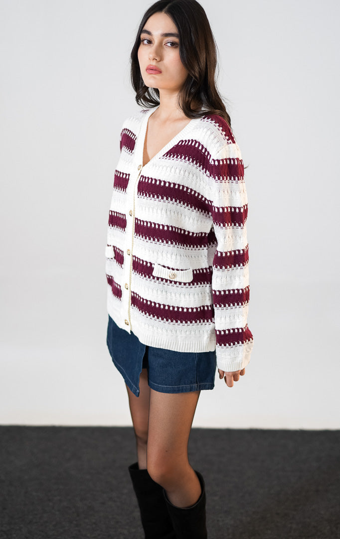Collins Cardigan Maroon