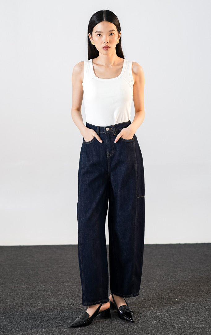 Brion Barrel Pants Dark Denim