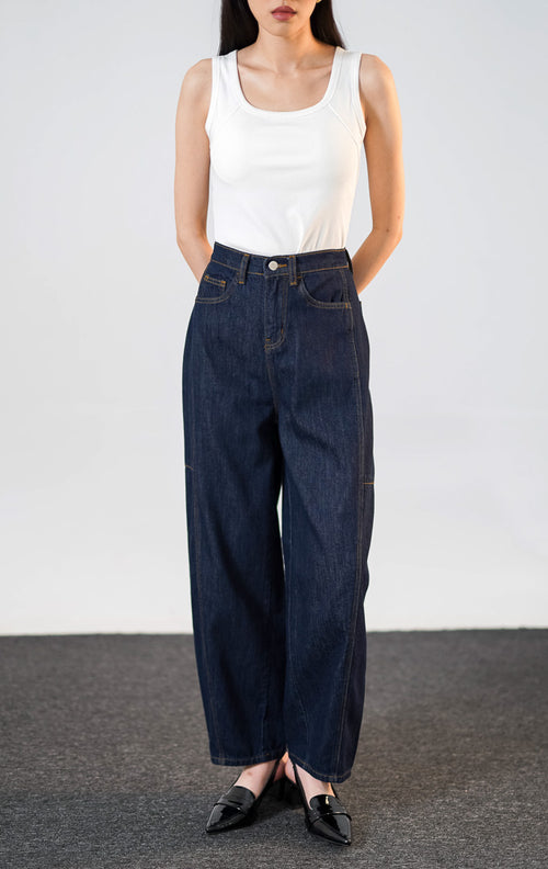 Brion Barrel Pants Dark Denim
