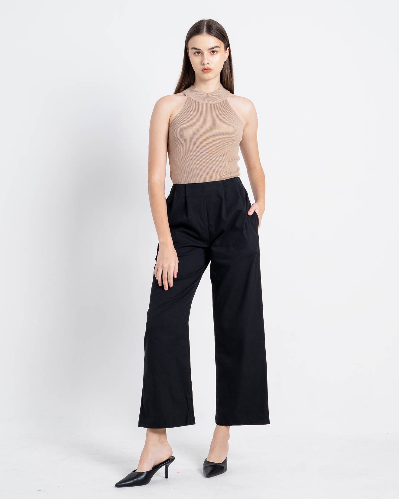 Maxime High Waist Black Pants – Celana Panjang Wanita - 288937