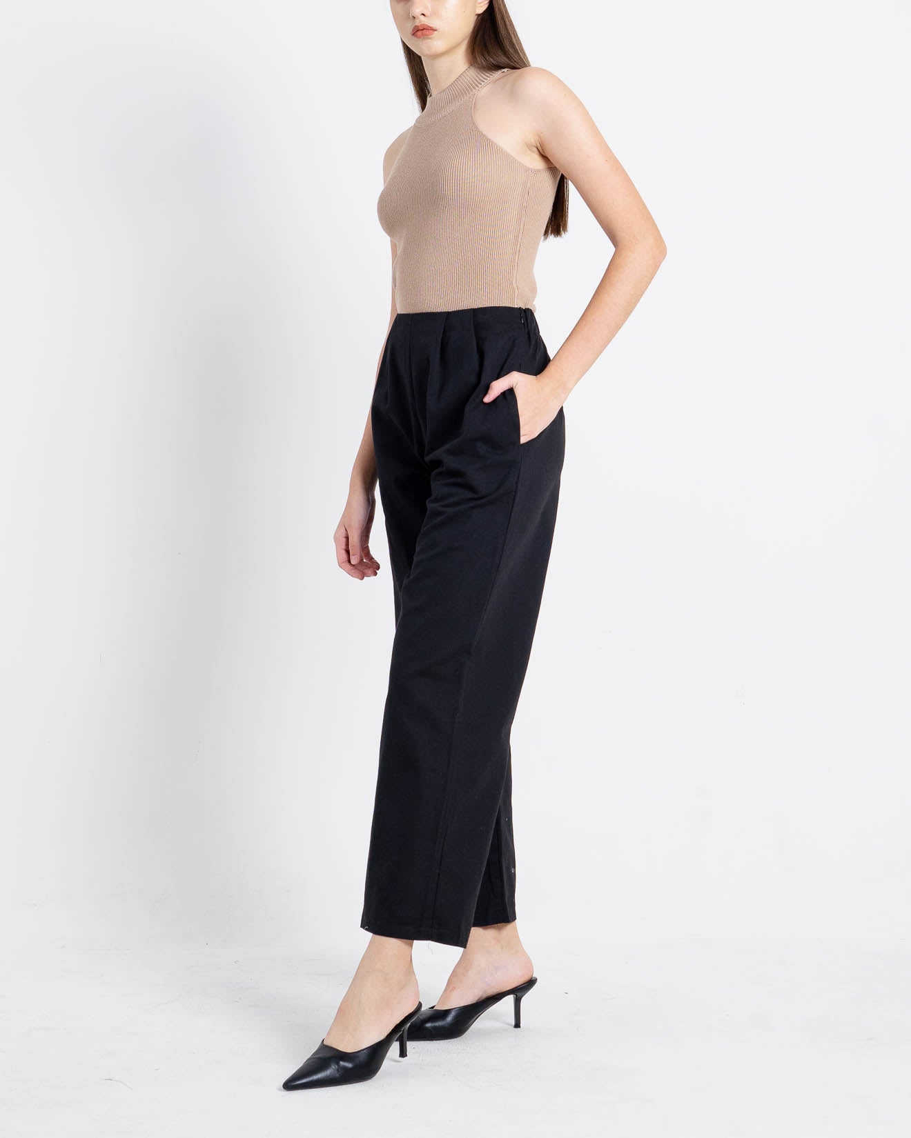 Maxime High Waist Black Pants – Celana Panjang Wanita - 288937