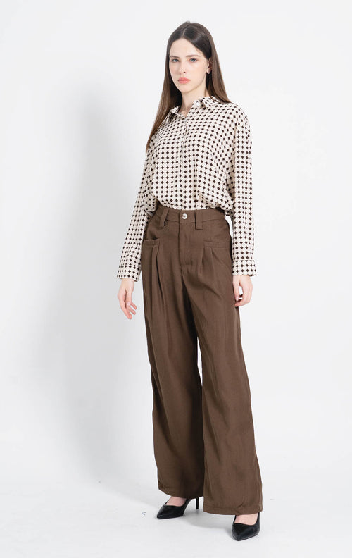 Conan Wide Brown Pants – Celana Panjang Wanita - 288938