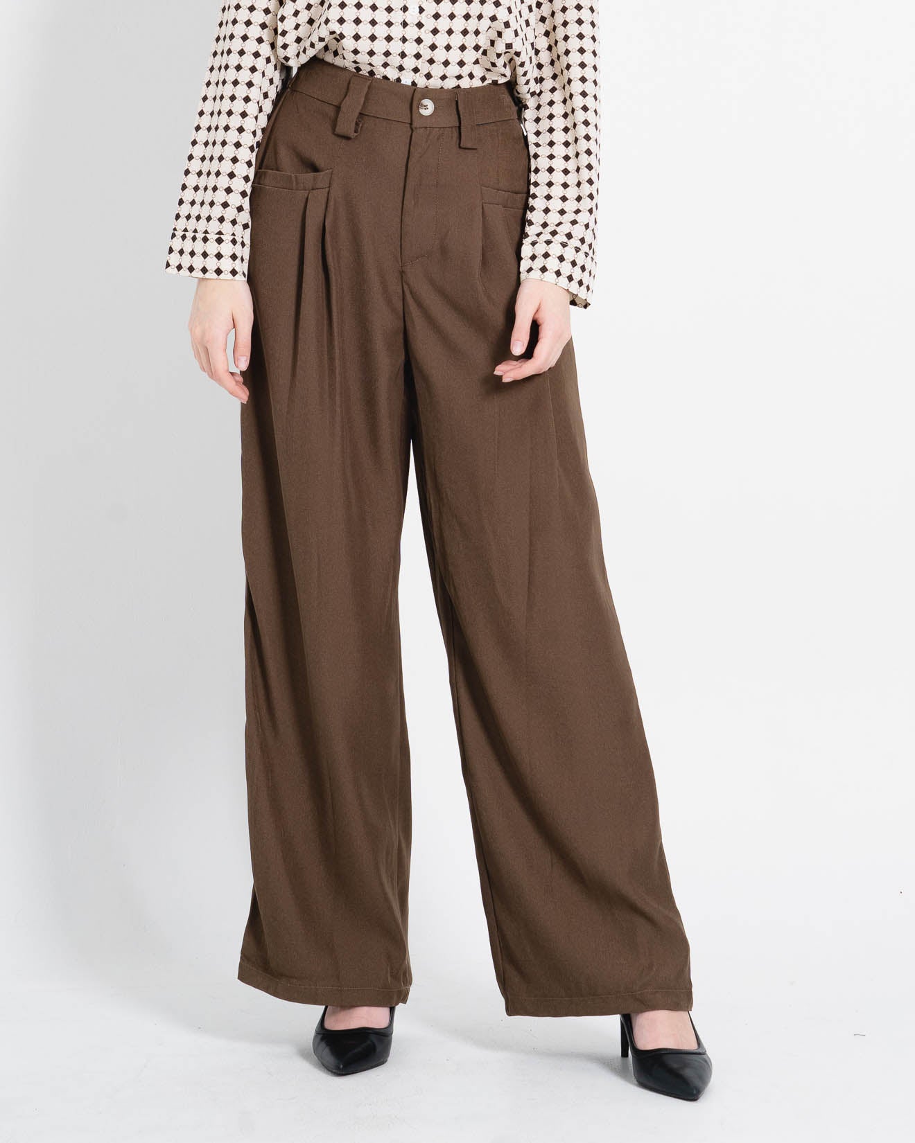 Conan Wide Brown Pants – Celana Panjang Wanita - 288938