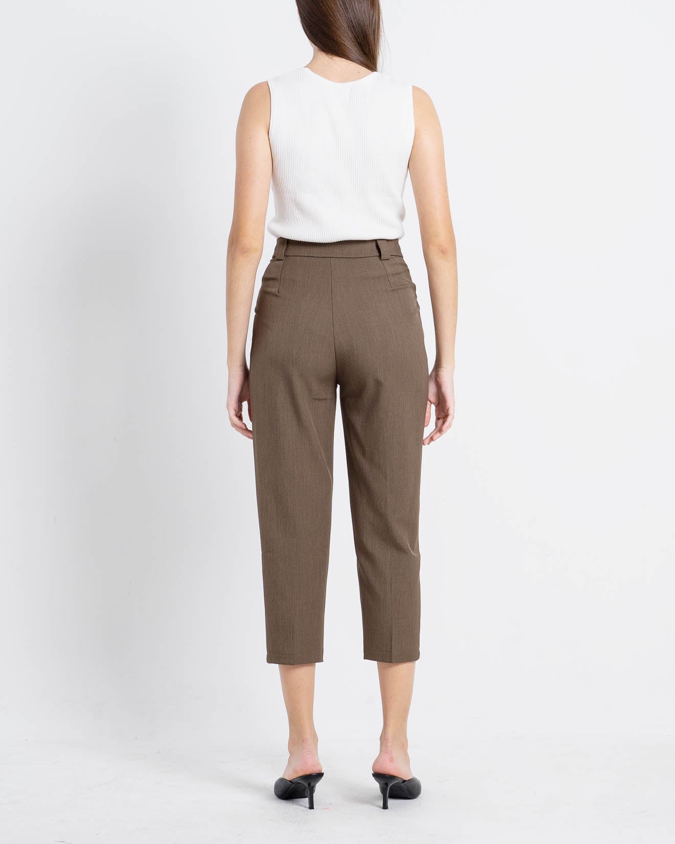 Rusel Fitted Dark Brown Pants – Celana Panjang Wanita - 288524