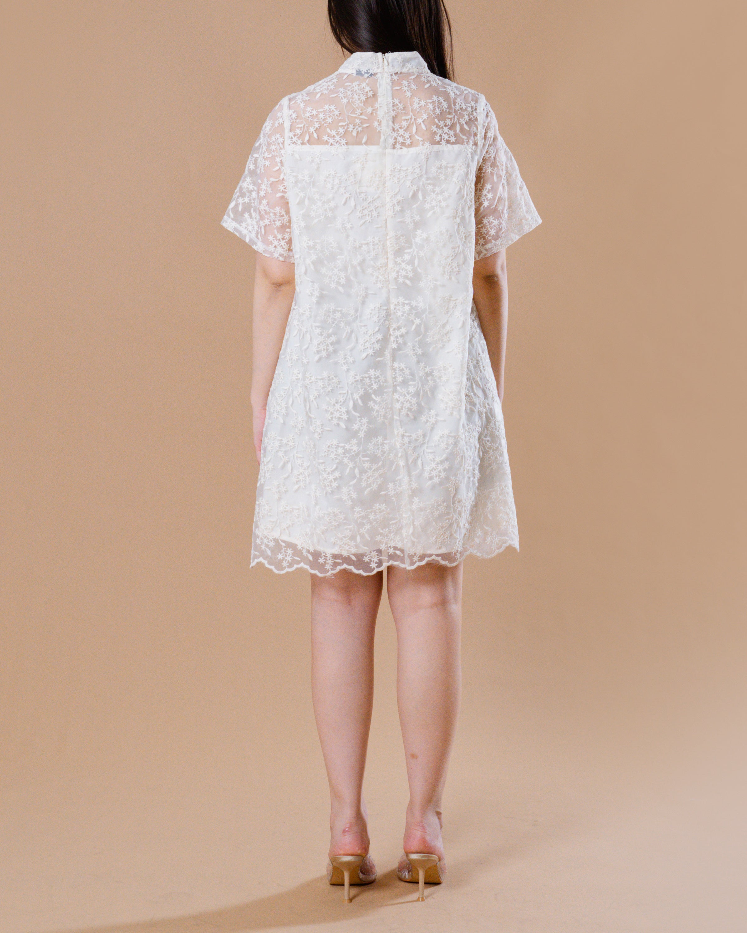 CNY Moonlite Petals Dress Ivory