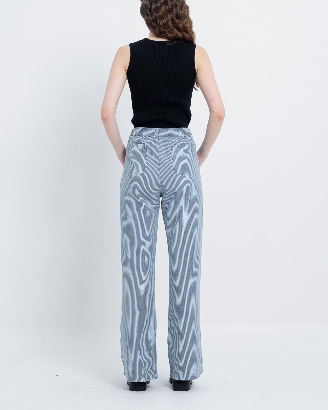 Carl Stripped Wide Leg Pants  Blue -  288915