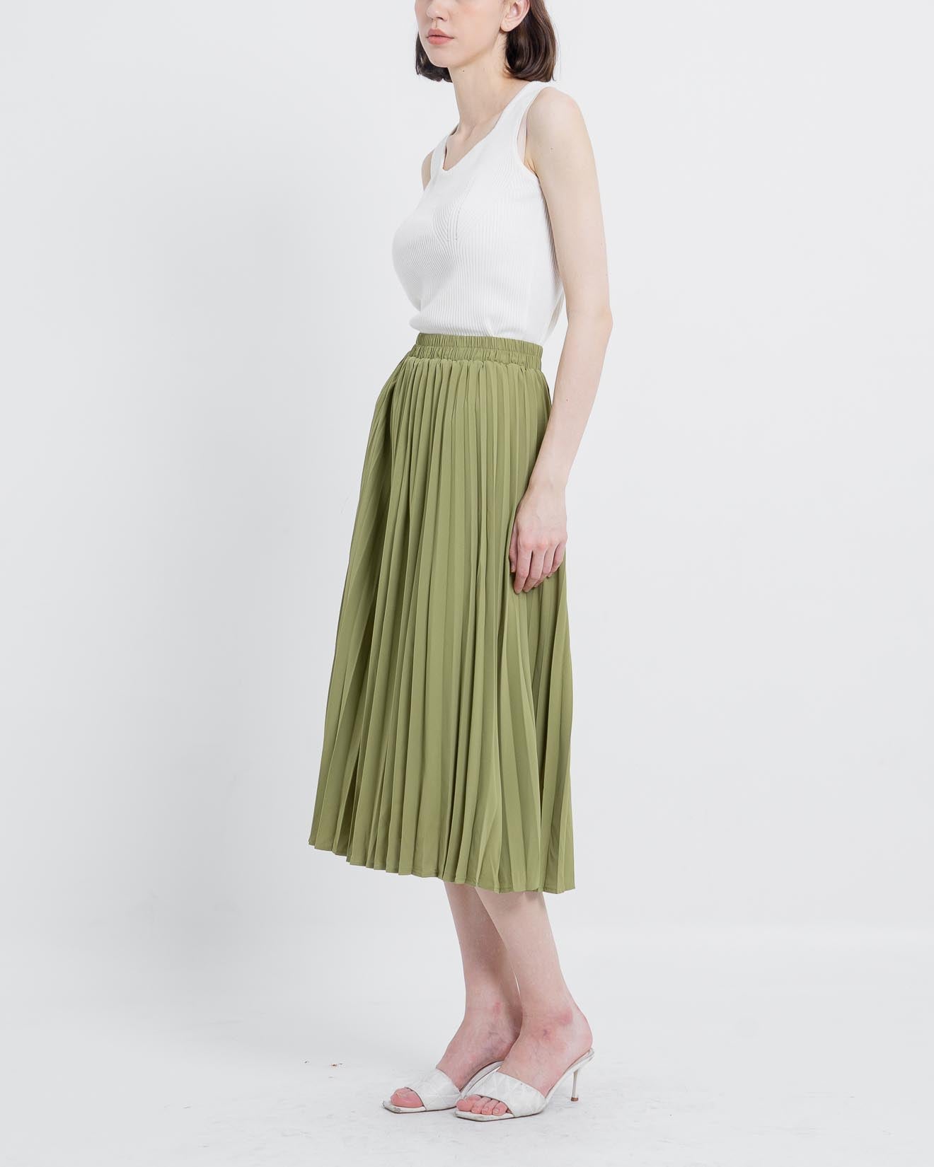 Larisa Pleats Skirt Green –  288415 ( RESTOCK )