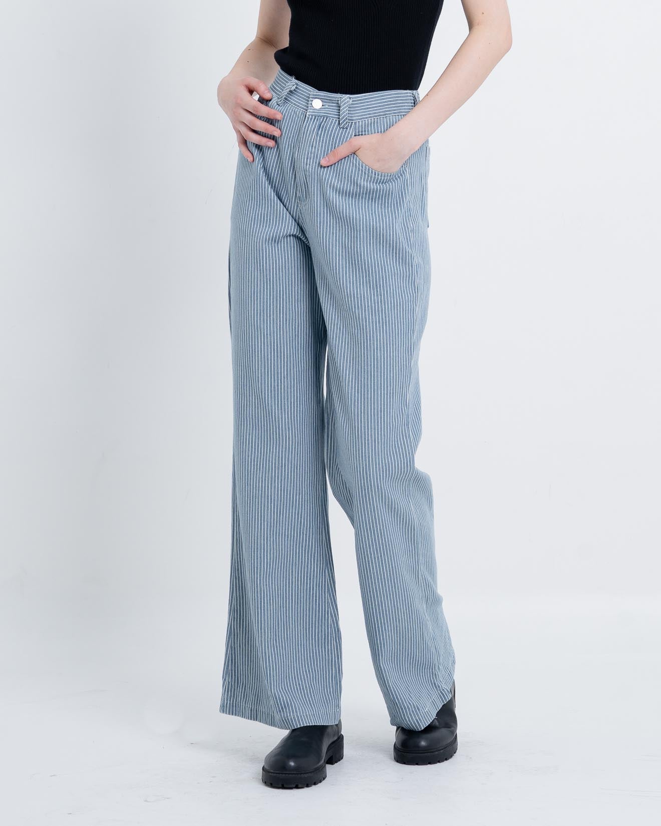 Carl Striped Wide Leg Pants  Blue -  288915