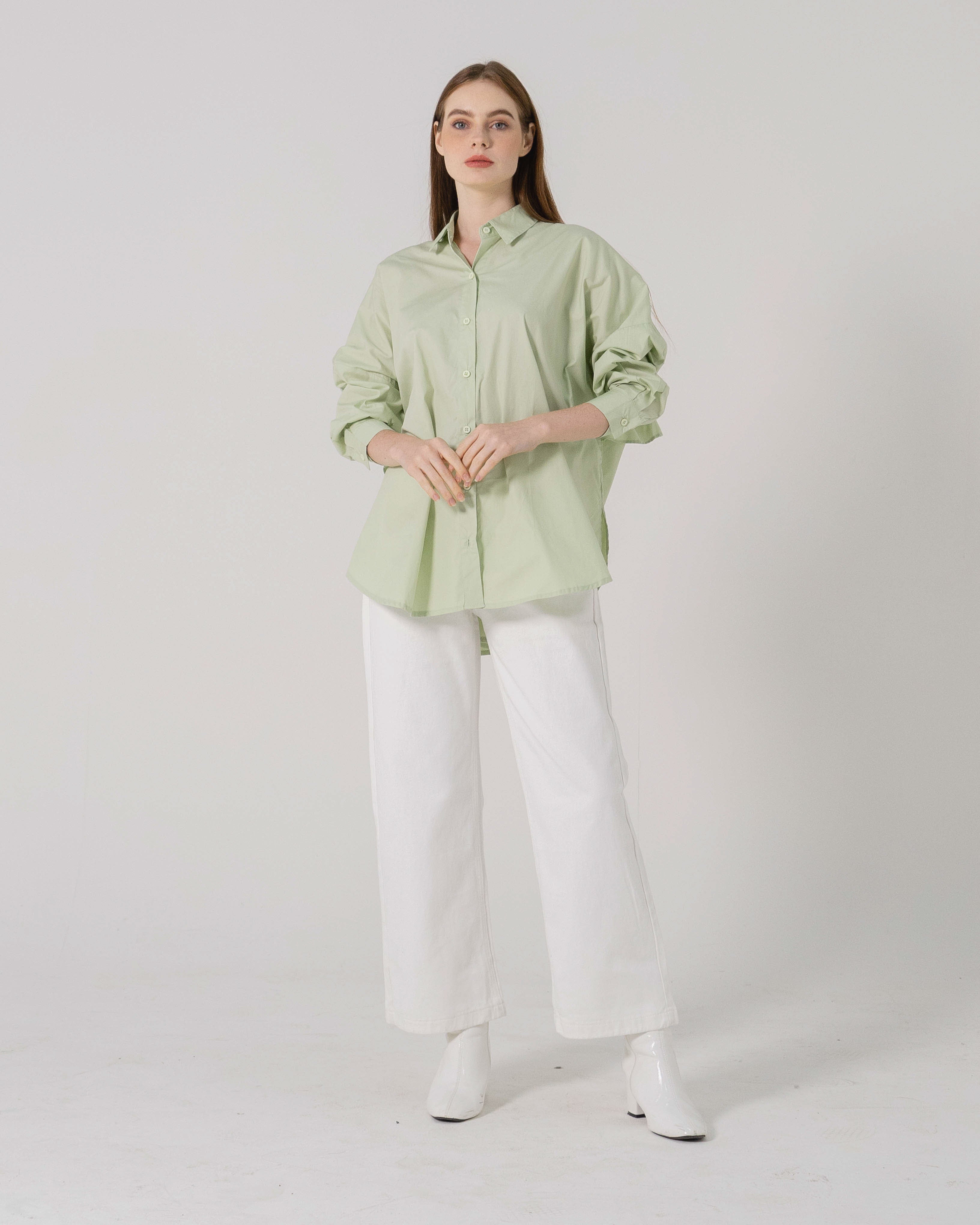 Dayle Top Sage - Atasan Wanita Lengan Panjang ( RESTOCK )