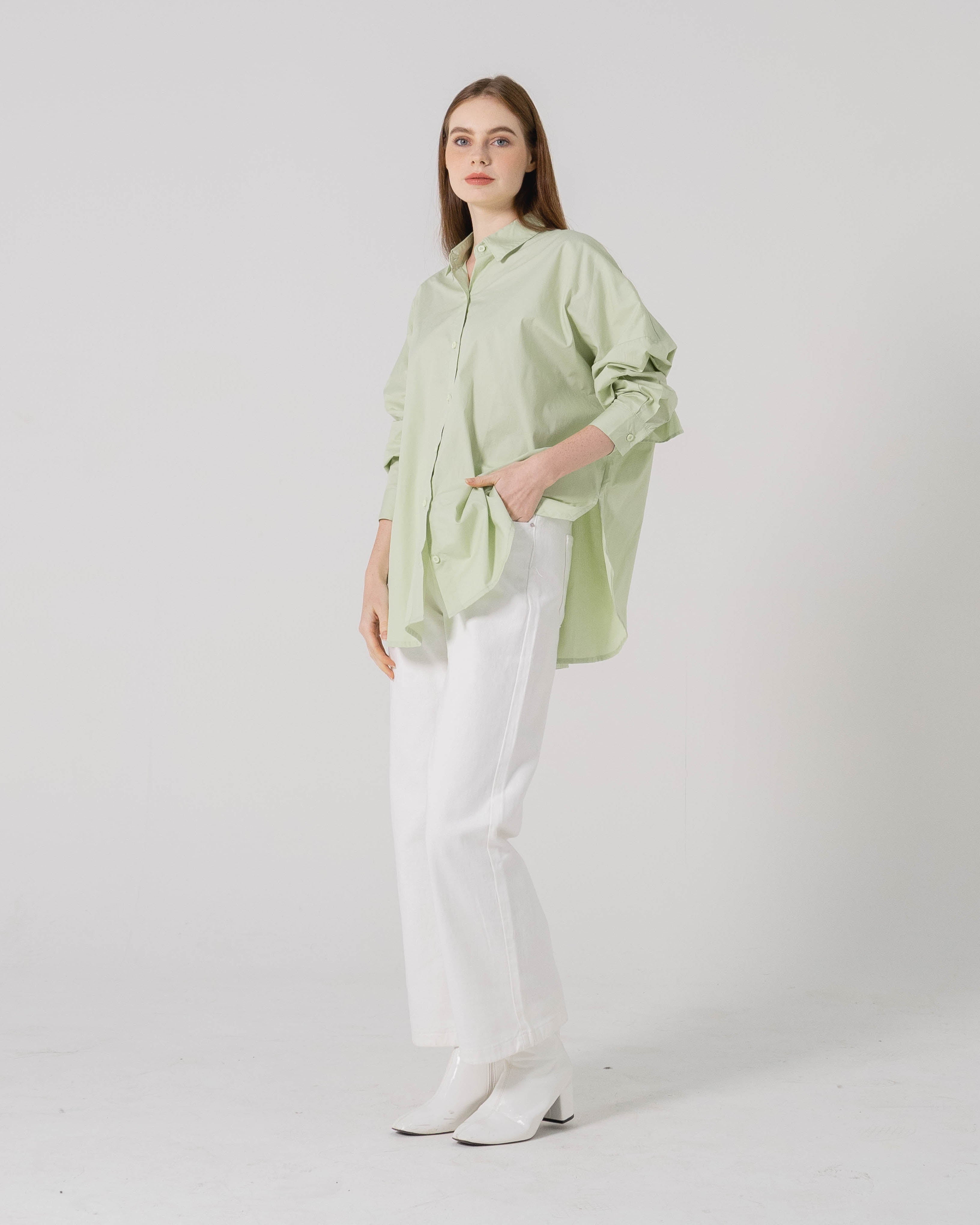 Dayle Top Sage - Atasan Wanita Lengan Panjang ( RESTOCK )