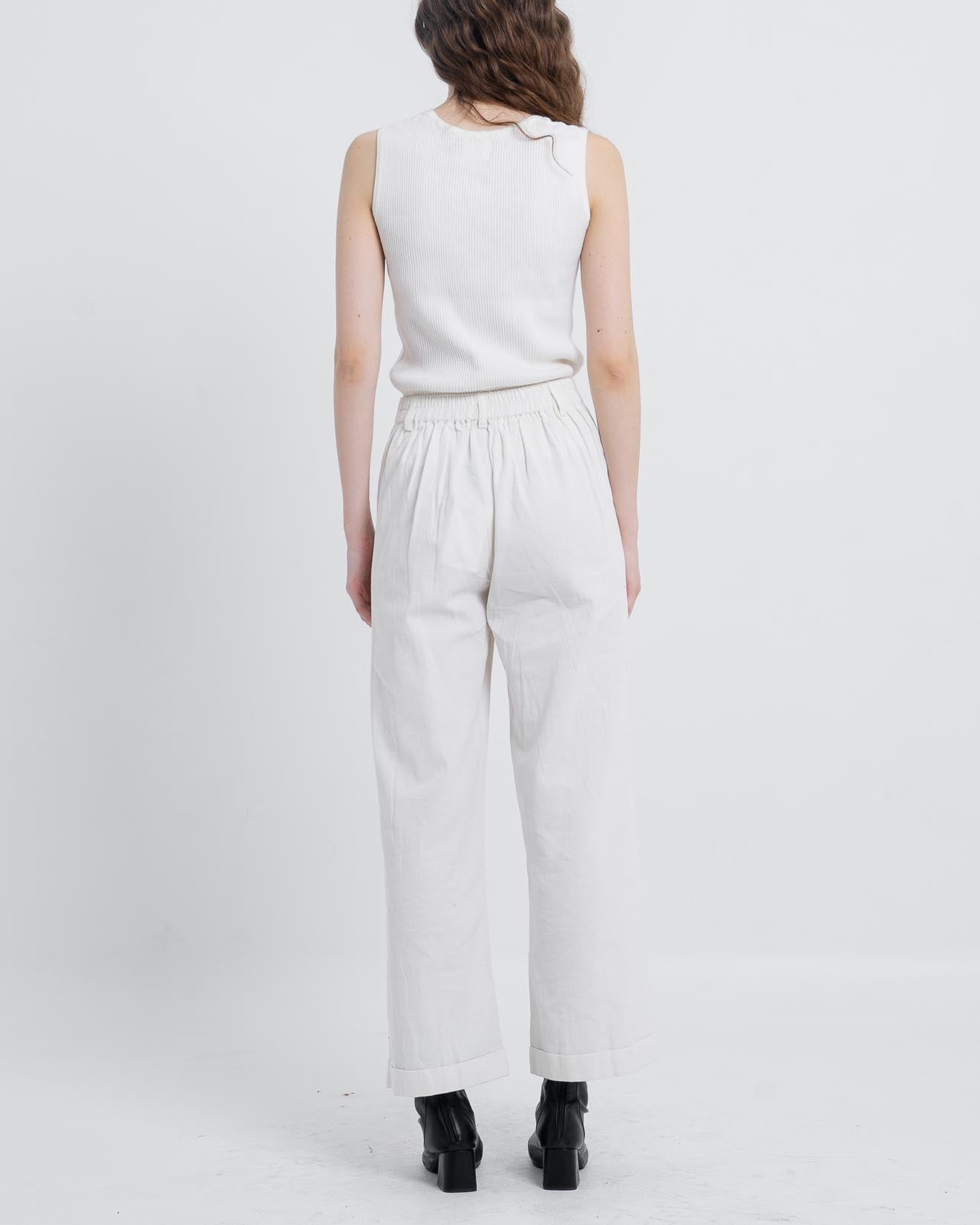 Leon High Waist Wide White Pants – 288925