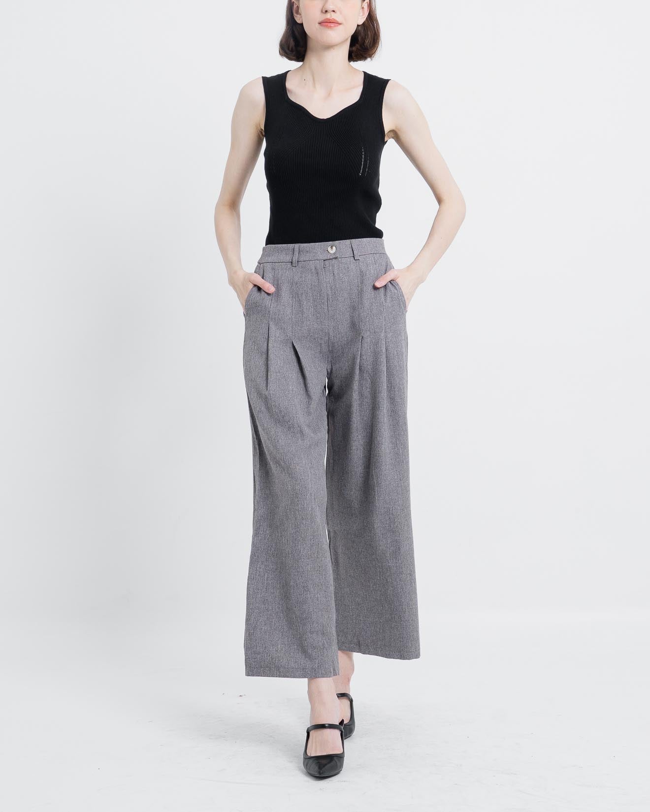 Naka High Waist Wide Grey Pants – 288926