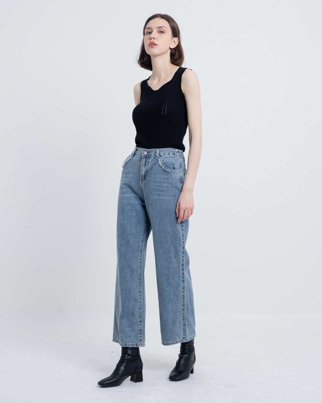 Ello Wide Leg Denim Pants -Celana Casual - 289801