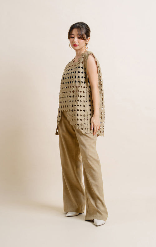 CNY Mandarin Wide Leg Brown Pants – 288935