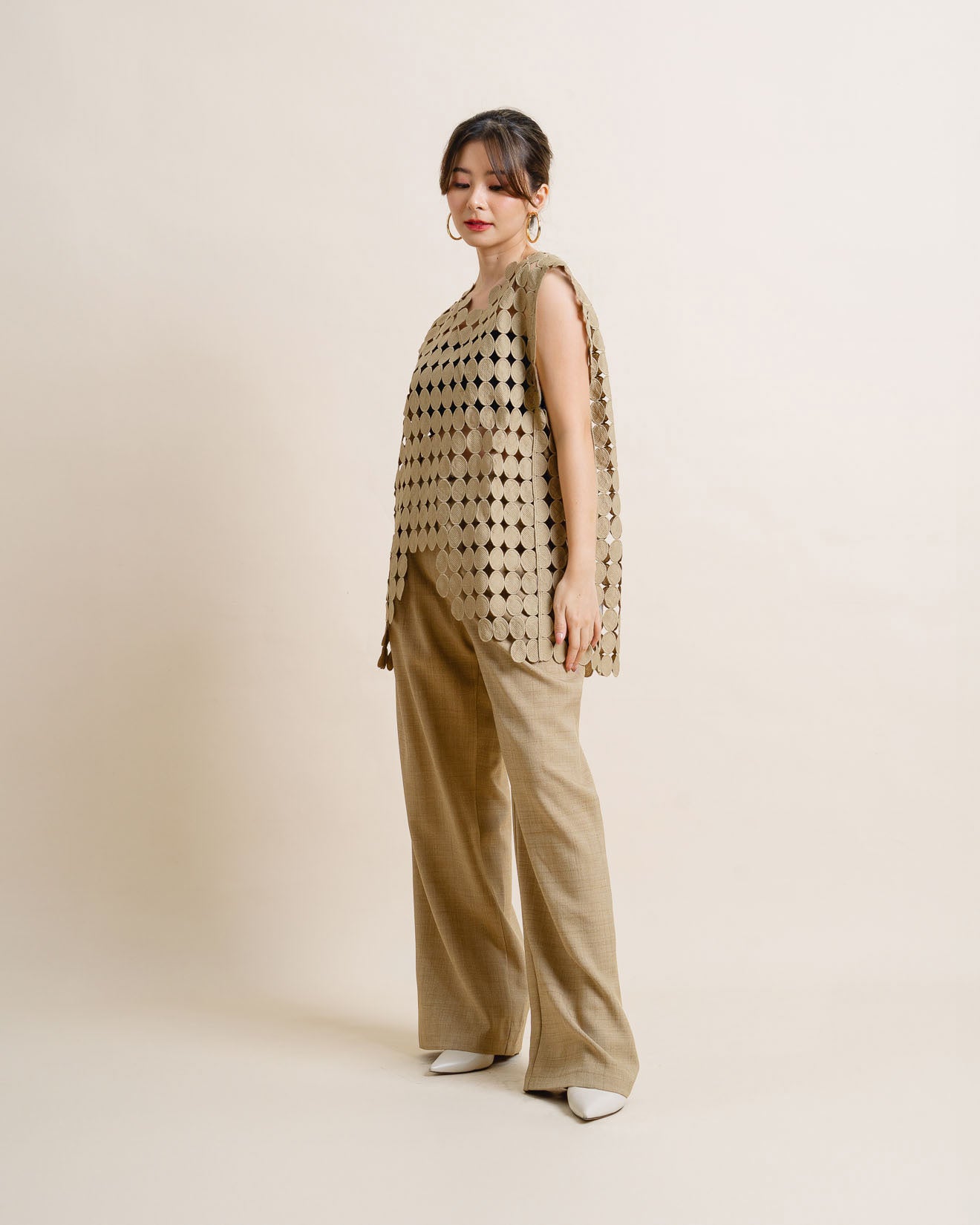 CNY Mandarin Wide Leg Brown Pants – 288935