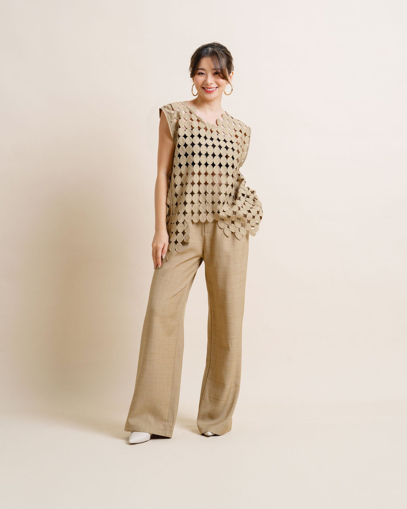 CNY Mandarin Wide Leg Brown Pants – 288935