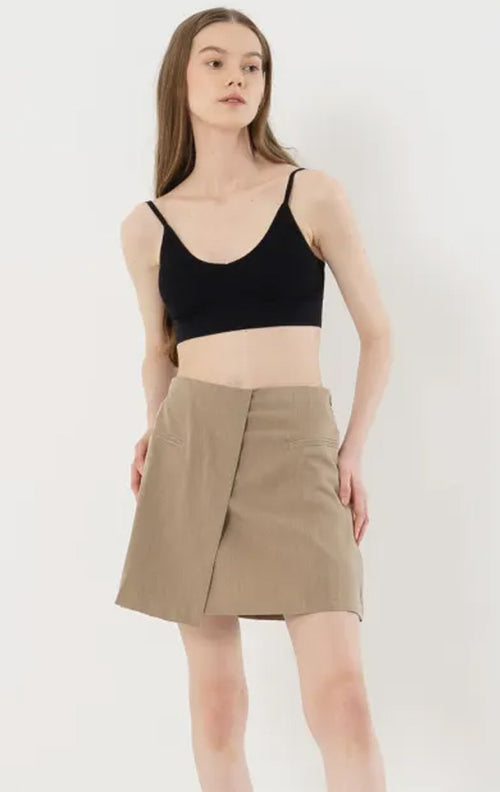 Charlie Foldover Brown Skort - 287958