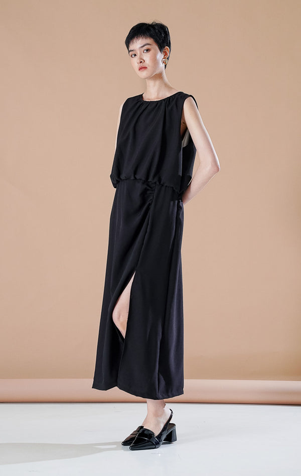 daniela-black-dress-gaun-hitam-tanpa-lengan-wanita